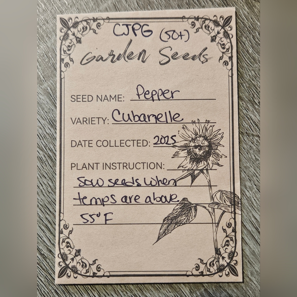 Cubanelle Pepper Garden Seeds Organic Seeds From Hydroponically Grown Peppers